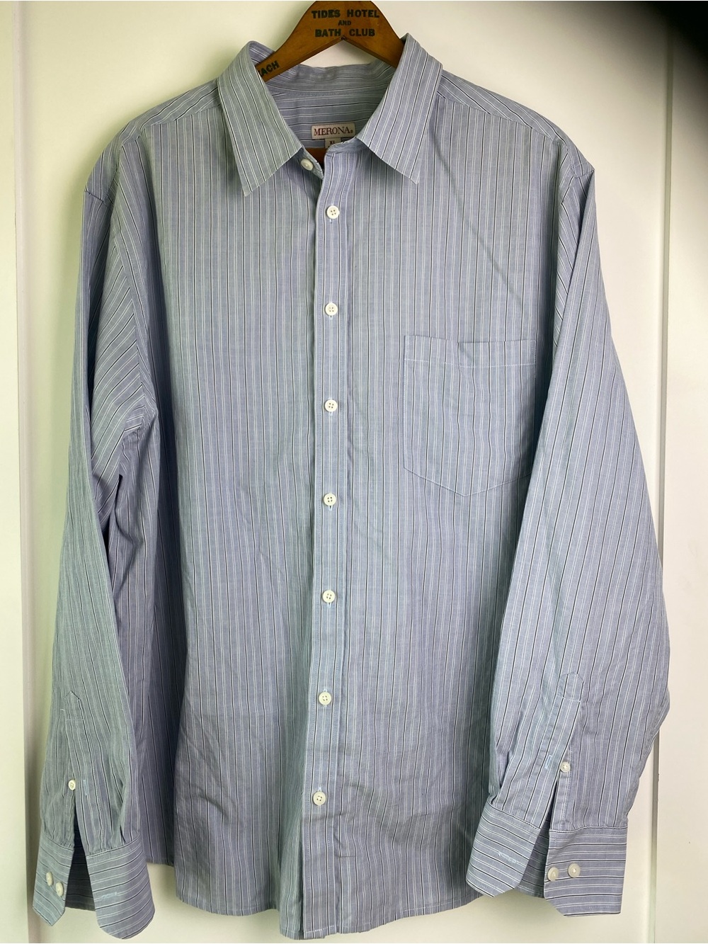 Merona Blue Striped Dress Shirt